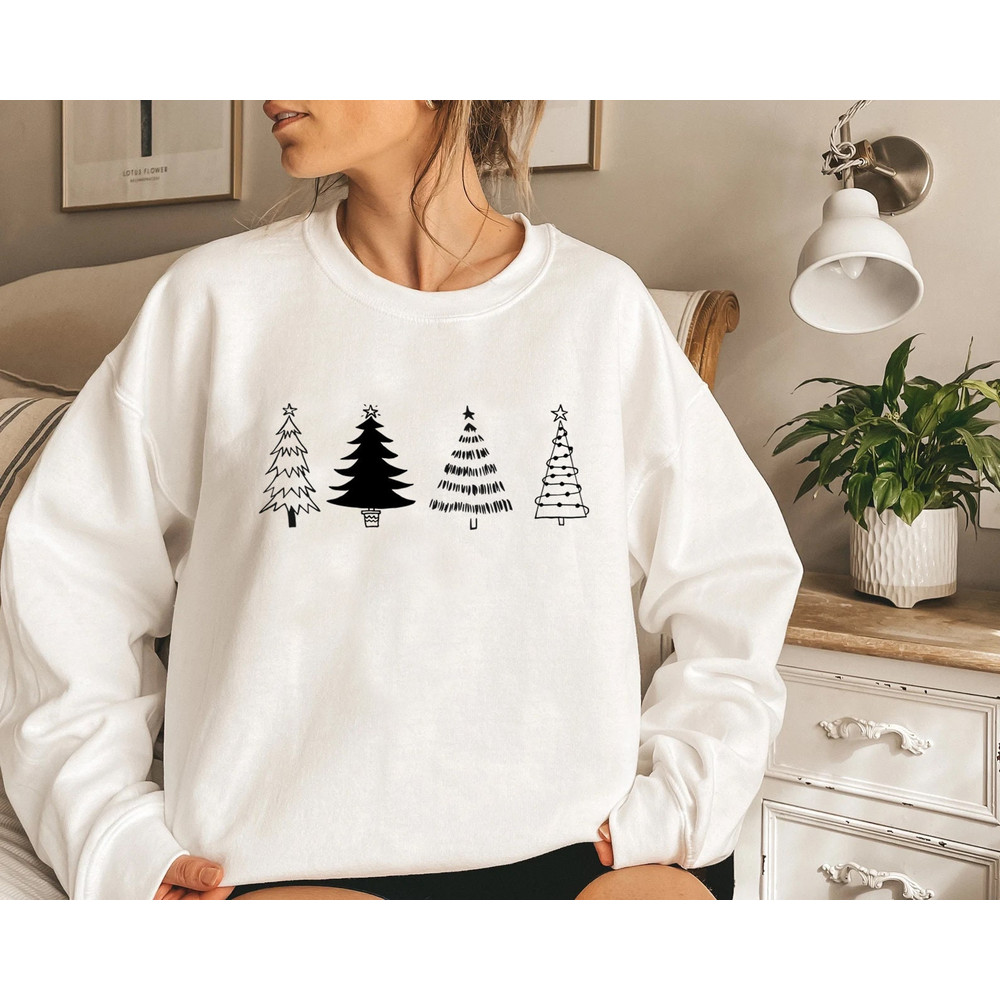 Christmas Tree Sweatshirt, Merry & Bright Shirt, Christmas Shirts for Women, Christmas Crewneck pullover Sweater, cute Winter Holiday Tees - 8.jpg