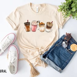 coffee t-shirt for women, coffee crewneck, coffee shirt, iced coffee shirt, gift for coffee lover, coffee cup shirt, lad