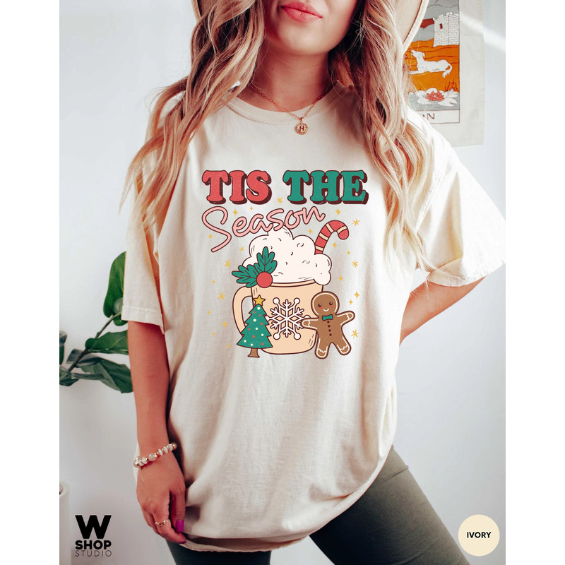 Comfort Colors Tis the season Christmas t-shirt, cute Coffee chritmas tee, Christmas tee, holiday apparel, Holiday apparel - 2.jpg