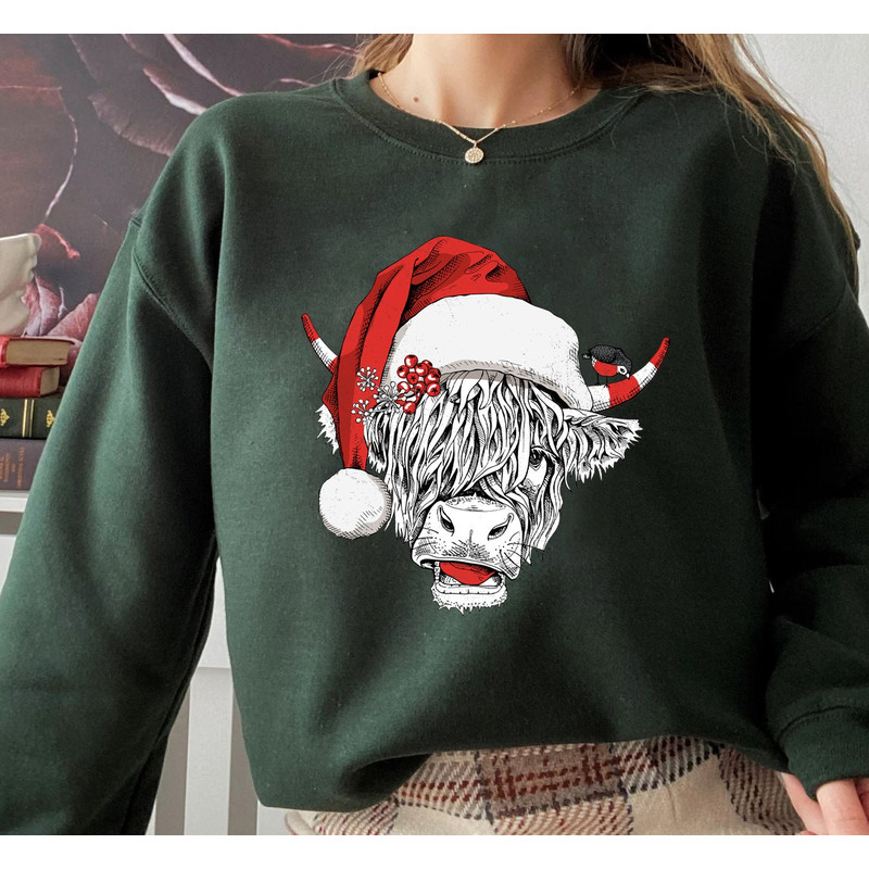 Cow Christmas Sweatshirt, Merry Christmas Heifers Tee, Christmas Cow Shirt, Highland Cow Farm Christmas Shirt, Farmer Cow Animal Lover Shirt - 2.jpg