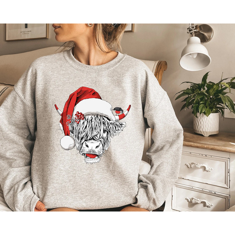 Cow Christmas Sweatshirt, Merry Christmas Heifers Tee, Christmas Cow Shirt, Highland Cow Farm Christmas Shirt, Farmer Cow Animal Lover Shirt - 4.jpg