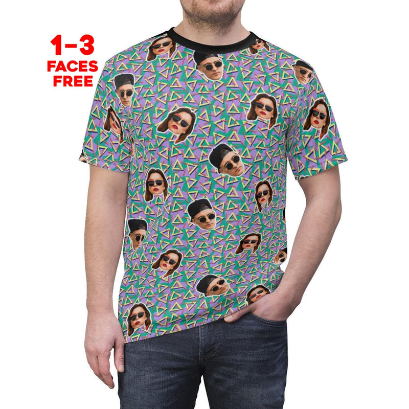 Crazy Face 90's Retro T-shirt, Unisex Personalized Face Shirt, Best Friend Birthday, Girlfriend, Boyfriend Gift, Custom Gift Faces On Shirt - 1.jpg