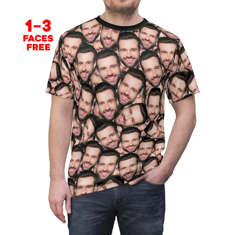 Crazy Face Unisex T-shirt, Personalized Face Shirt, Best Friend Birthday Gift, Girlfriend Gift, Boyfriend Gift, Custom Gift Faces On Shirt - 1.jpg