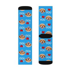 Custom Dog Socks, Personalized Pet Photo Socks, Customized Cute Dog Face Socks, Dog Lover Gift, Funny Dog Socks, Dog Mom