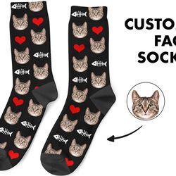 custom face socks, cat socks, dog socks, pup socks, picture socks, stocking stuffer, photo socks, novelty socks, printed
