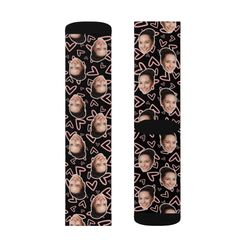 custom face socks, custom photo socks, face on socks, personalized socks, love heart picture socks, funny gift for her,