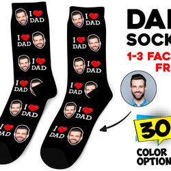 Custom Face Socks, Dad Personalized Photo Socks, Daddy Picture Socks, Face on Socks, Customized Gift For Dad, Him or Bes