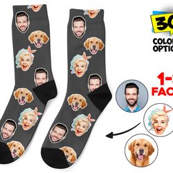 Custom Face Socks, Personalized Photo Socks, Picture Dog Socks, Pet Face on Socks, Customized Funny Photo Gift For Her,