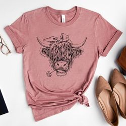 cute cow shirt or tank top, cow shirt for mom, highland cow shirt, cow gifts for her, heifer shirt, farm t-shirt, ranch
