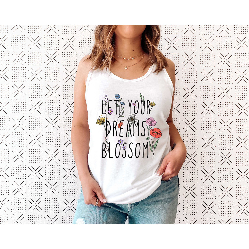 Flower Tank Top Shirt, Gift For Her, Flower Tank Aesthetic, Floral Graphic Tee, Floral Tank, Wild Flower Tank Top, Wildflower T-shirt - 1.jpg