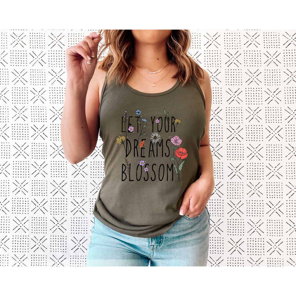 Flower Tank Top Shirt, Gift For Her, Flower Tank Aesthetic, Floral Graphic Tee, Floral Tank, Wild Flower Tank Top, Wildflower T-shirt - 6.jpg
