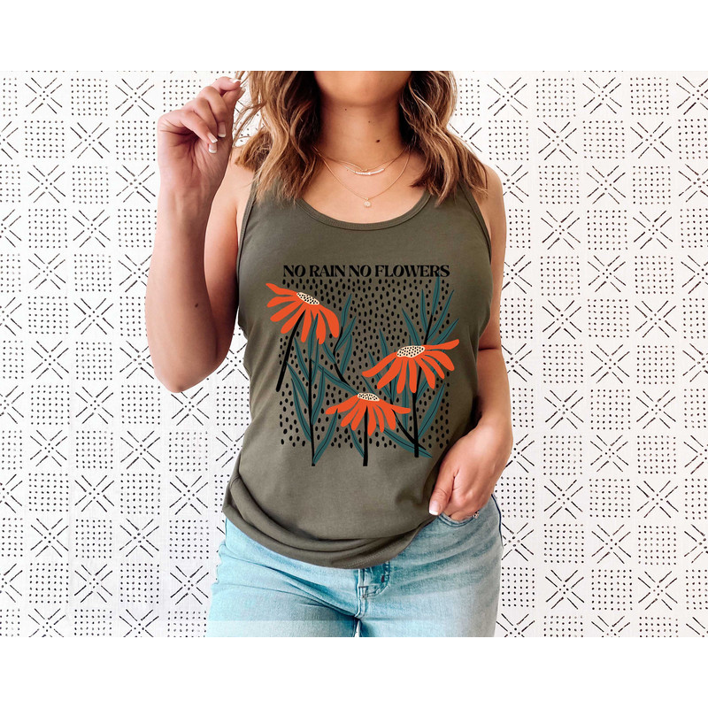 Flower Tank Top Shirt, Gift For Her, Flower Tank Aesthetic, Floral Graphic Tee, Floral Tank, Wild Flower Tank Top, Wildflower T-shirt - 5.jpg