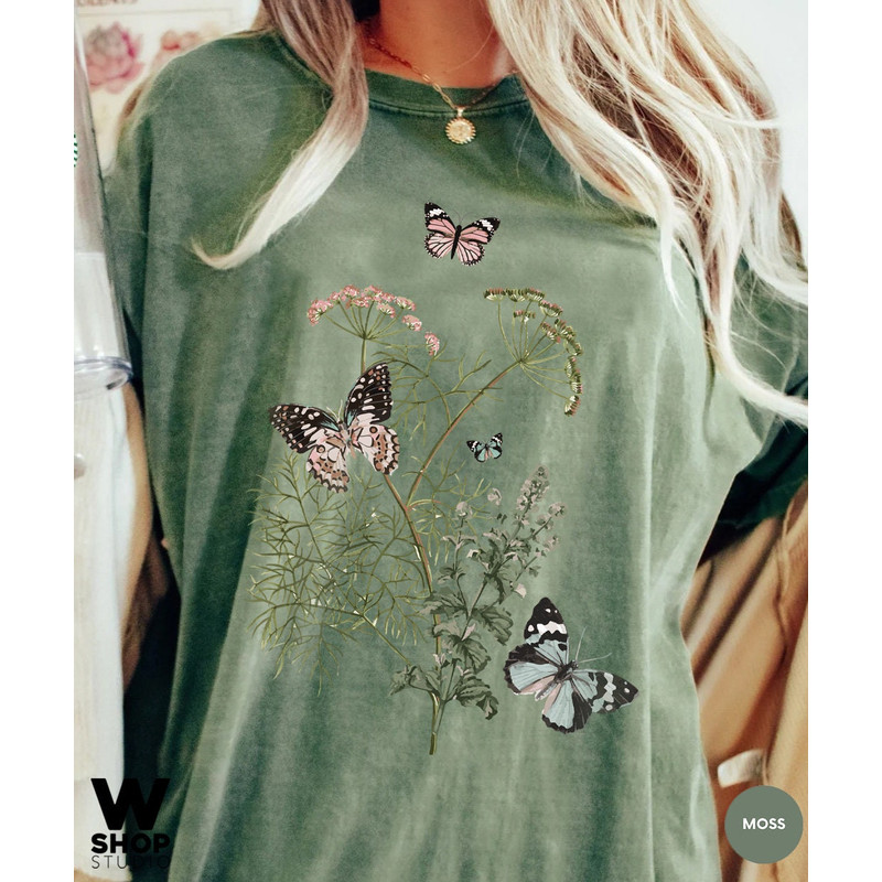 Flower t-shirt  Gift for her  Women trendy tshirt  Spring concept  Wild meadow flower nature tee  Floral Tee  Gardener Botanical Shirt - 8.jpg