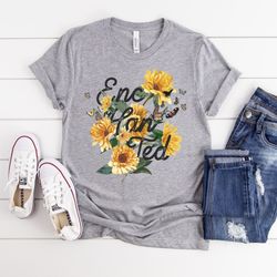 flowers t-shirt, sunflower t-shirt, floral t-shirt, dainty wildflower tee, vintage wildflowers ,inspirational shirt
