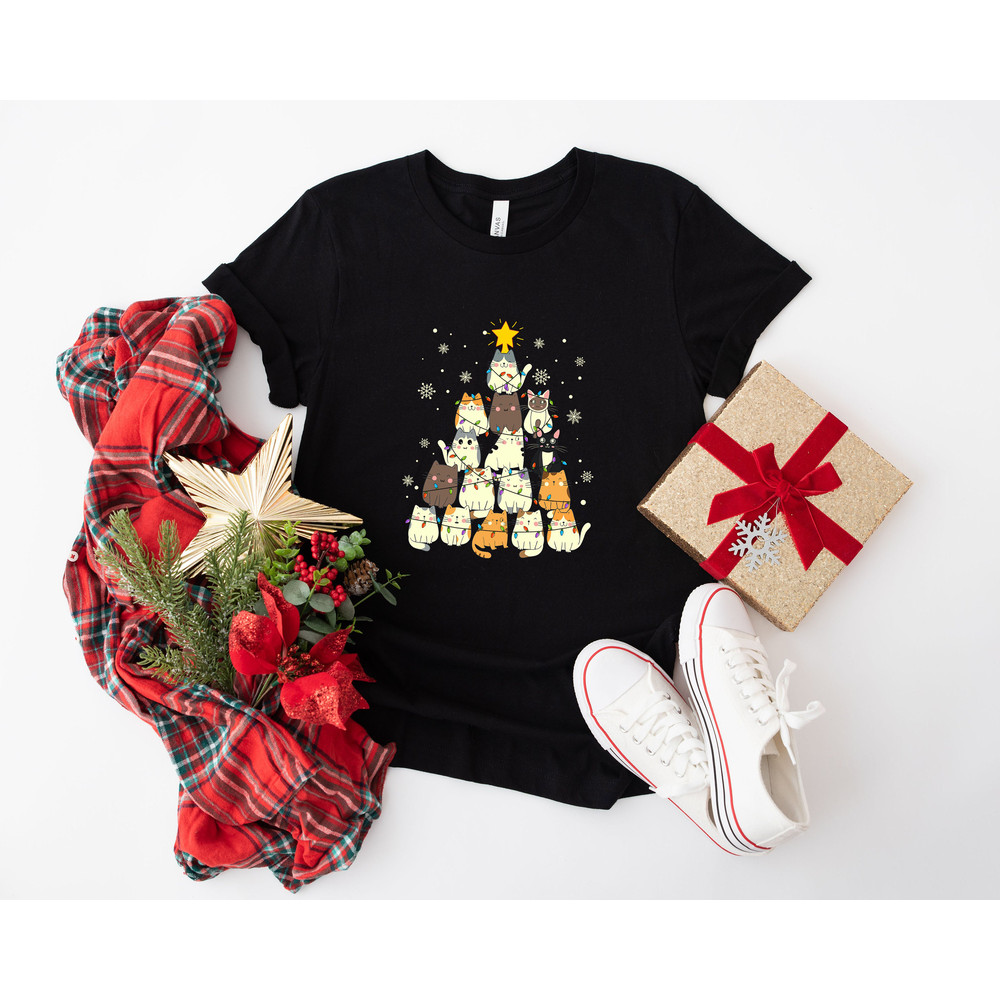 Funny Christmas Cat Shirt, Cat Lover Gift, cute Christmas Tee, Cat lover gift, Holiday graphic, Merry Christmas Tree Shirt, Cat owner tee - 3.jpg