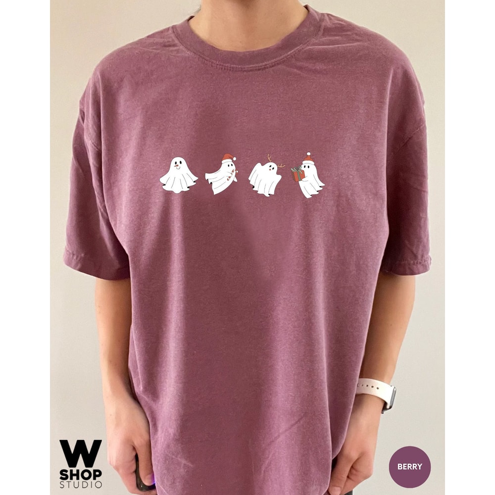 Funny Christmas Shirt, Merry Christmas Shirt, Women's Christmas Shirt, Cute Ghost Christmas Tee, Holiday Tree Shirt, Christmas Tee for Women - 7.jpg