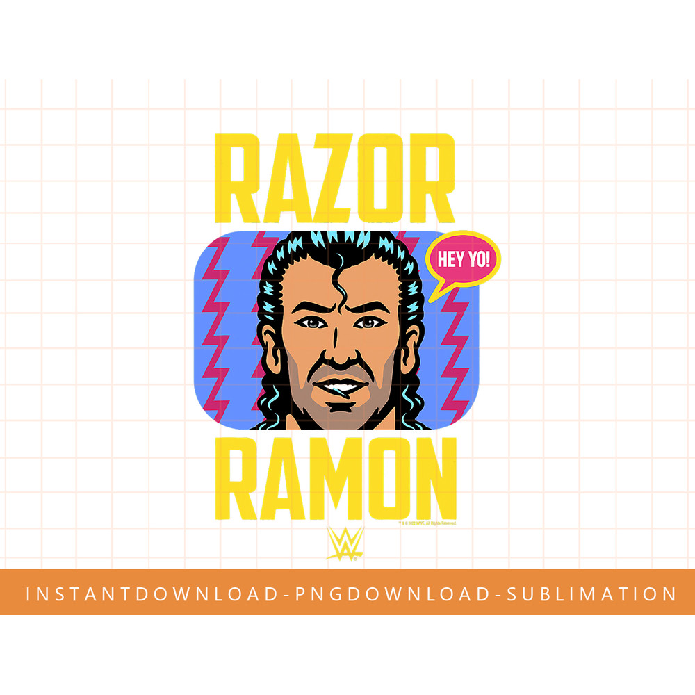 WWE Razor Ramon Neon Big Face T-Shirt copy.jpg