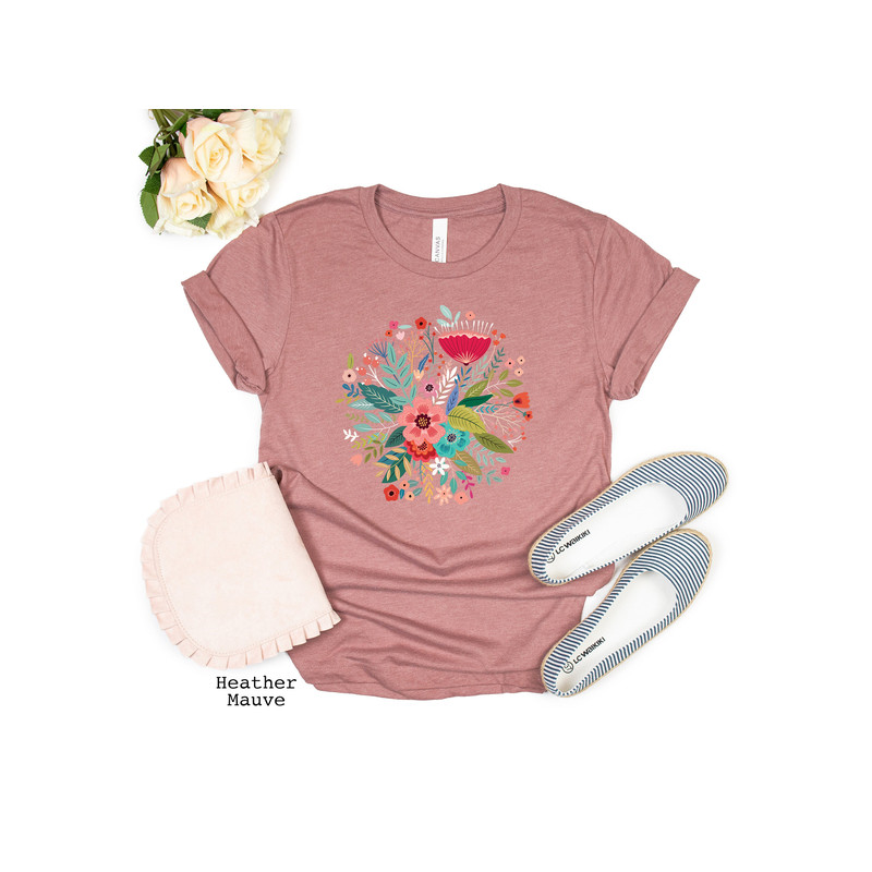 Grow Positive Thoughts Tee, Floral T-shirt, Bohemian Style Shirt, Butterfly Shirt, Trending Right Now, Women's Graphic T-shirt, Love Tee - 3.jpg