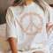 Hippie Peace Sign Shirt, Boho Peace Oversized Tee, Floral Peace Symbol, Wildflowers T-Shirt, Peace Symbol Shirt, Graphic Tees For Women - 4.jpg