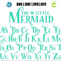 Little Mermaid Font OTF, Little Mermaid SVG, Disney font, Little Mermaid letters SVG, Mermaid svg Cut Files