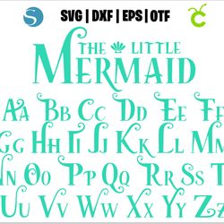 little mermaid font otf, little mermaid svg, disney font, little mermaid letters svg, mermaid svg cut files