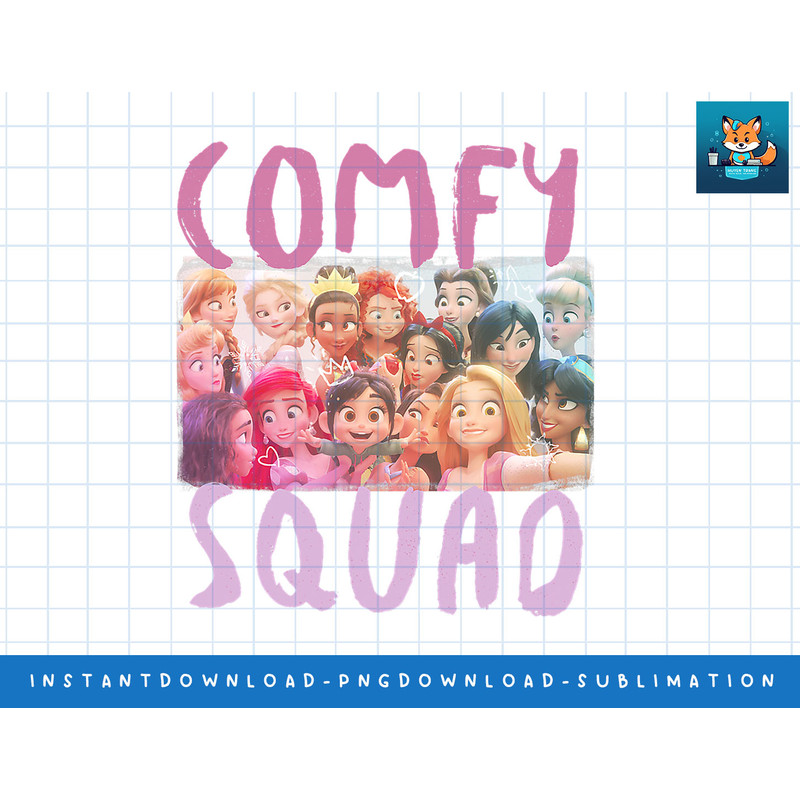 Disney Princess Group Shot Wreck-It Ralph 2 Slumber Party png, sublimate, digital print.jpg