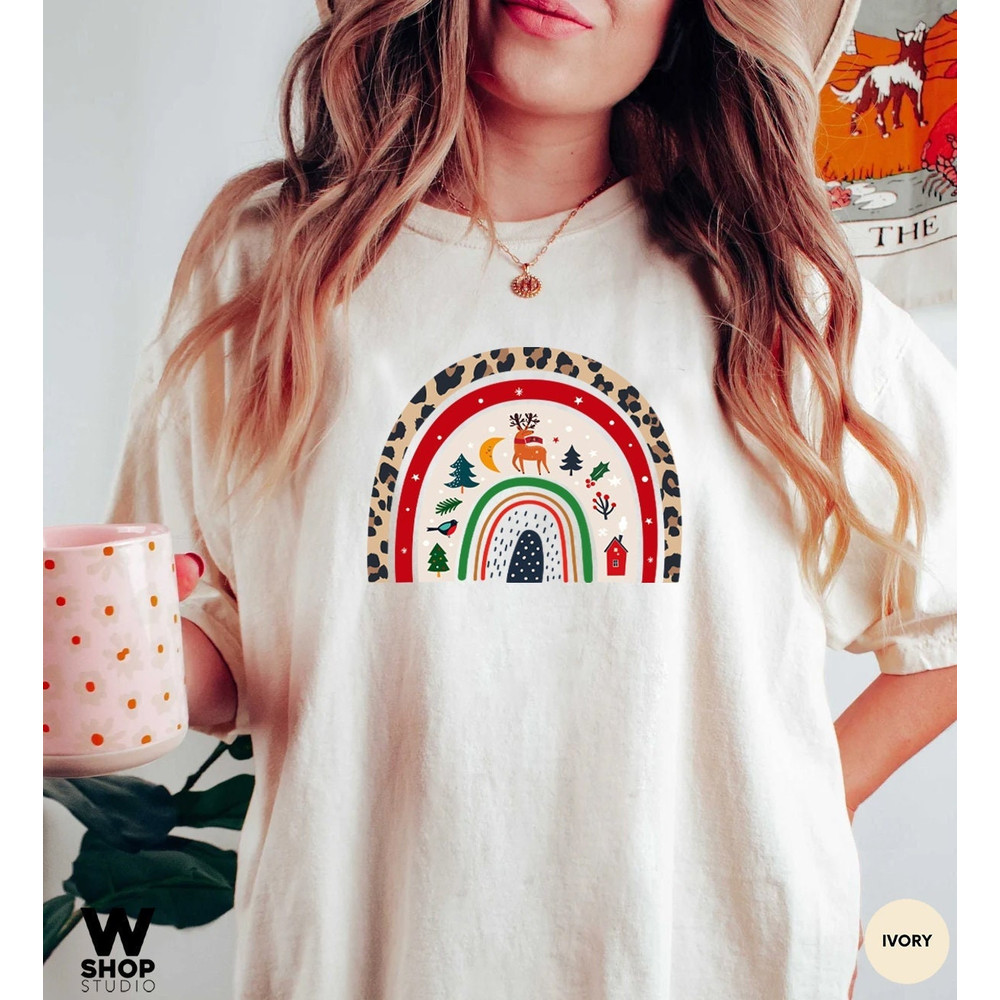 Leopard Shirt, Merry Christmas Rainbow Shirt, Rainbow Shirt, Christmas Family Shirt, Christmas Shirt, Merry Christmas Shirt, Christmas Gift - 2.jpg