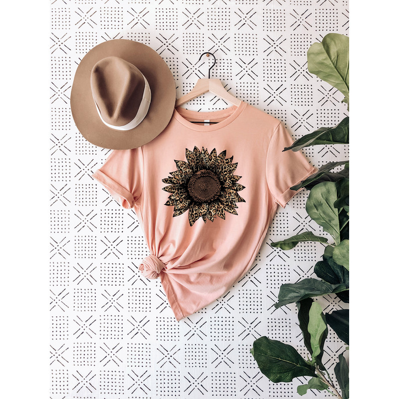 Leopard Sunflower Shirt, Womens Flowers Shirt, Sunflower Graphic Tee, Women's Tee, Trending, Gift For Her - 3.jpg