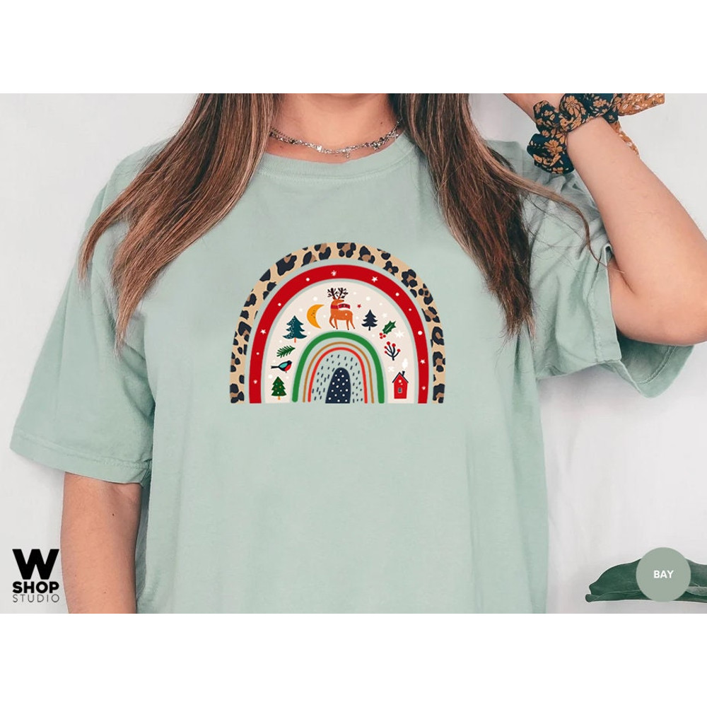 Leopard Shirt, Merry Christmas Rainbow Shirt, Rainbow Shirt, Christmas Family Shirt, Christmas Shirt, Merry Christmas Shirt, Christmas Gift - 6.jpg
