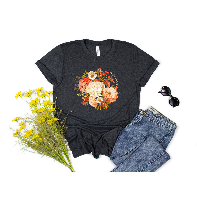 Let Your Love Grow Tee, Floral T-shirt, Bohemian Style Shirt, Butterfly Shirt, Trending Right Now, Women's Graphic T-shirt, Love Tee - 2.jpg