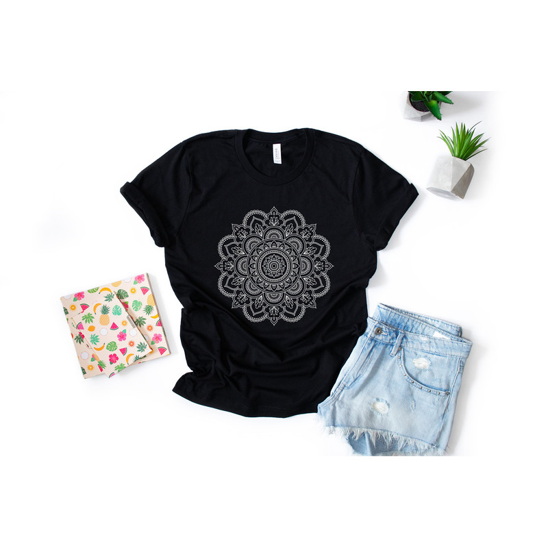 Mandala Shirt, Mandala T-Shirt, Cute Spring Shirt, Cute Shirt for Woman, Cute Mandala Shirt, Gifts for Her, Flower Shirt Pretty - 5.jpg