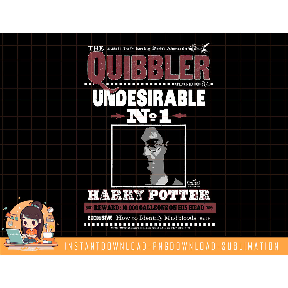 Harry Potter The Quibbler Undesirable Number 1 png, sublimate, digital download.jpg