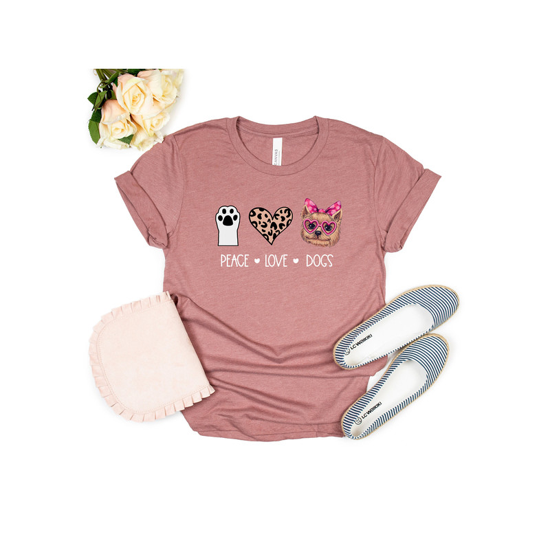Peace Love Dogs Shirt, Dogs Shirt, Dogs Tshirt, Gift for Dog Mom, Dog Mom Shirt, Dog Shirts for Women, Shirts about Dogs, Gift for Dog Owner - 2.jpg