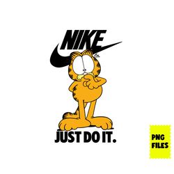 garfield nike png, nike logo png, garfield just do it png, garfield png, cat png, fashion brands png digital file