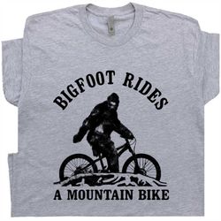 cool mountain bike shirts bigfoot riding bicycle t shirts for men women guys willow creek trail biking sasquatch tee cry