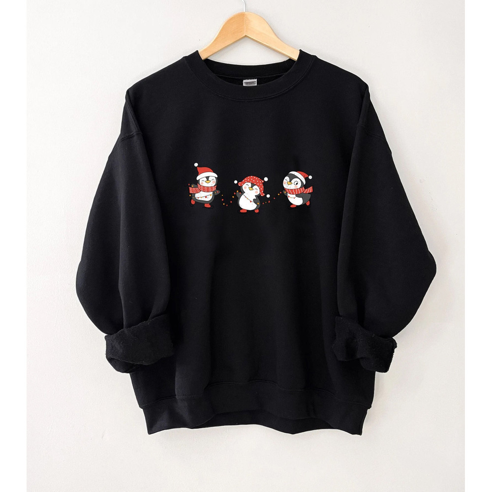 Penguin Sweatshirt, Cute Christmas Sweatshirt, Christmas Crewneck, Holiday Party Funny Shirt, Long Sleeve Holiday Sweater, Christmas Sweater - 2.jpg
