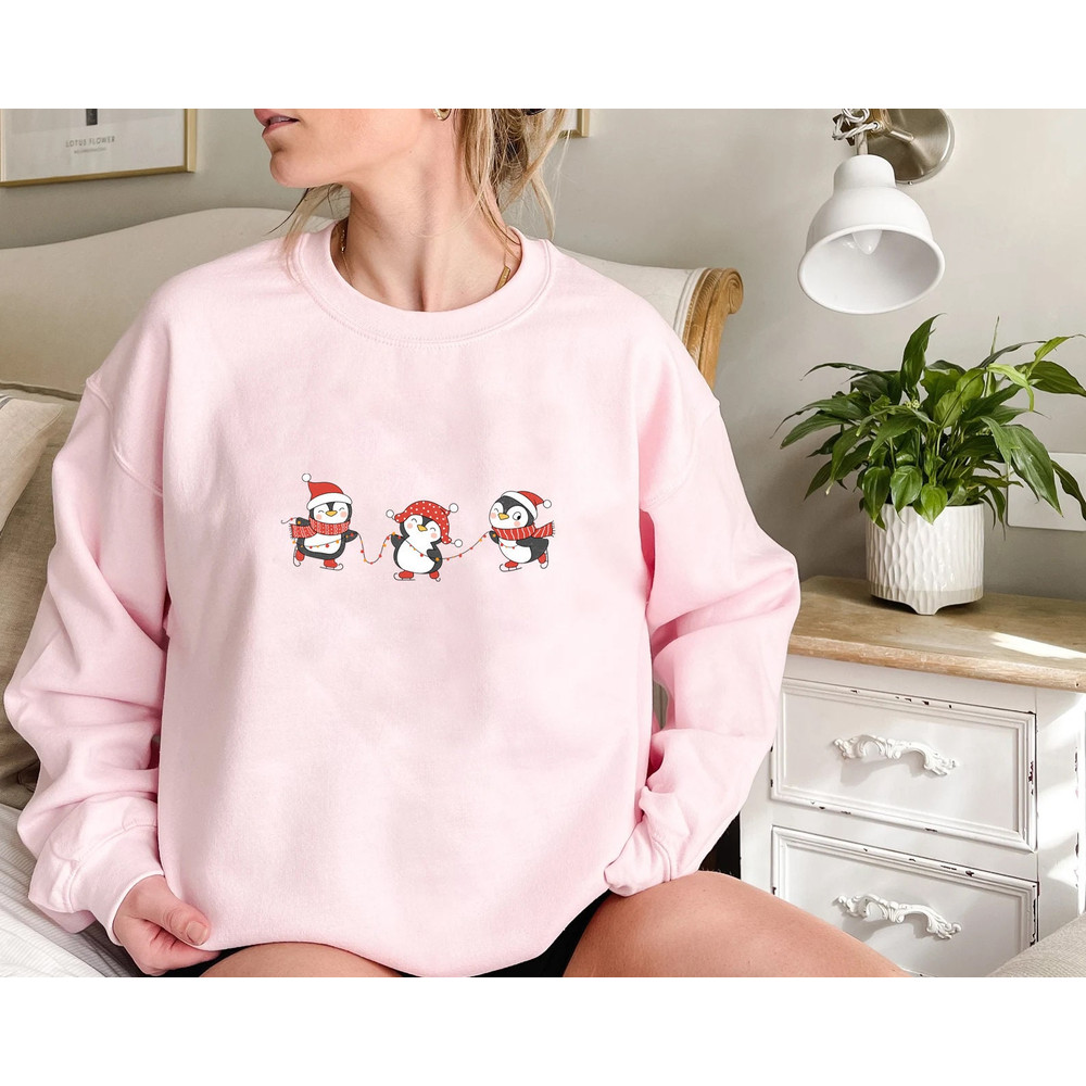 Penguin Sweatshirt, Cute Christmas Sweatshirt, Christmas Crewneck, Holiday Party Funny Shirt, Long Sleeve Holiday Sweater, Christmas Sweater - 5.jpg