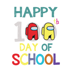 among us happy 100th day of school png