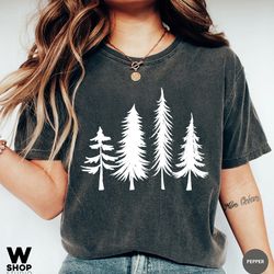 pine tree shirt, pine tree t shirt, camping shirt, hiking shirt, oversized adventure, nature lover gift, outdoors, comfo