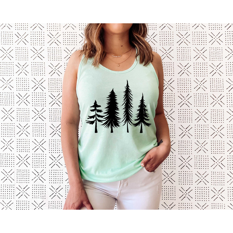 Pine Tree Tank, Pine Tree Top, Camping Tank, Hiking Top Shirt, Adventure Tank, Nature Lover Gift, Outdoors Tank Top - 2.jpg