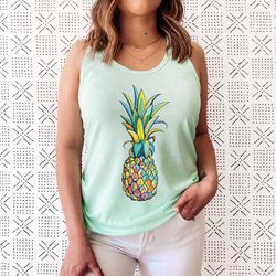 pineapple tank, tank for women, graphic tees, foodie tank, summer shirt, cute pineapple top, pineapple lover, gift for h