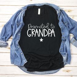 promoted to grandpa shirt, grandpa t shirt, grandpa shirt, pregnancy reveal, baby announcement, grandpa to be, grandpare