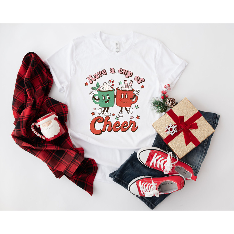 Retro Christmas cheer shirt, Christmas party shirt, Cute Women's holiday shirt, Women's Christmas top, Xmas shirt, funny Holiday shirt - 6.jpg