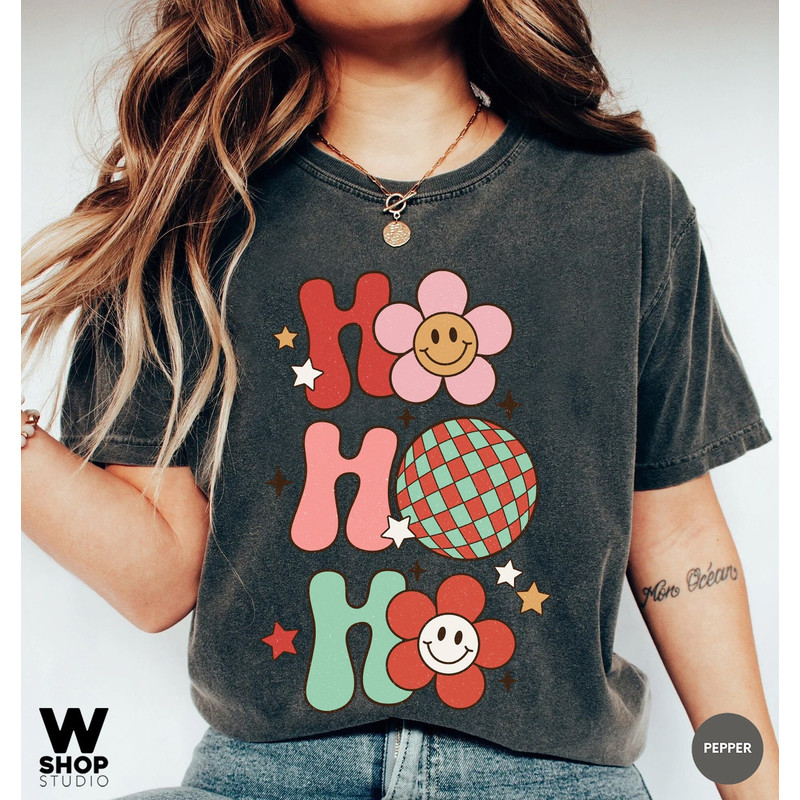 Retro Christmas Comfort Colors Shirt, Ho Ho Ho New Years Shirt, Vintage Santa Christmas Shirt, Retro Holiday Shirt, Ugly Sweater Shirt - 3.jpg