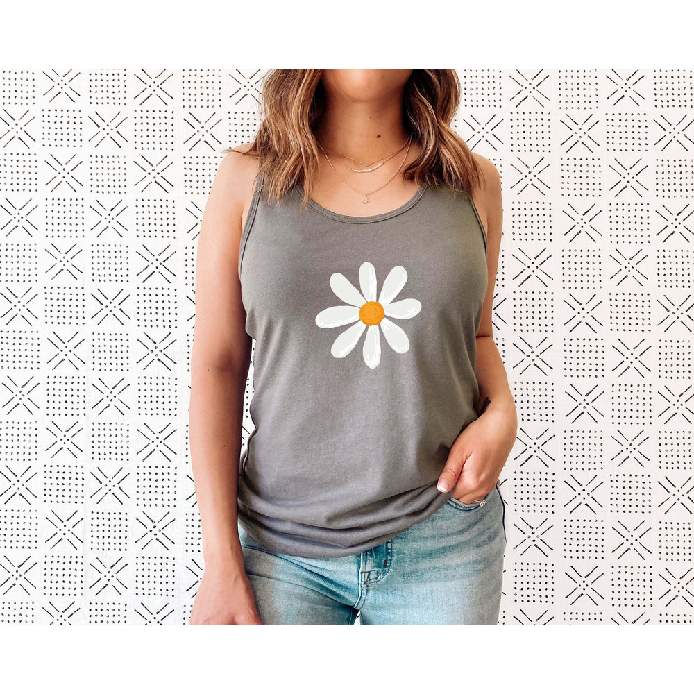 Retro Floral Daisy Tank Top, Wild Flowers Tank, Floral Hippie Tank Top, Flower Shirt, Gift for Women, Ladies Tank, Best Friend Gift - 1.jpg