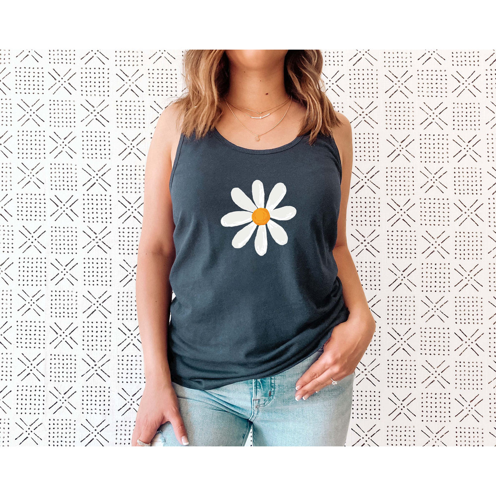 Retro Floral Daisy Tank Top, Wild Flowers Tank, Floral Hippie Tank Top, Flower Shirt, Gift for Women, Ladies Tank, Best Friend Gift - 2.jpg