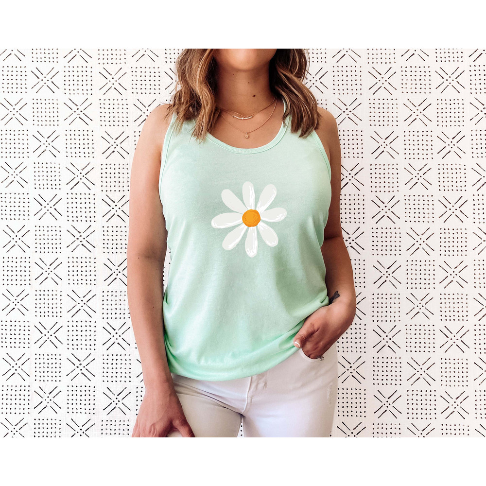 Retro Floral Daisy Tank Top, Wild Flowers Tank, Floral Hippie Tank Top, Flower Shirt, Gift for Women, Ladies Tank, Best Friend Gift - 4.jpg