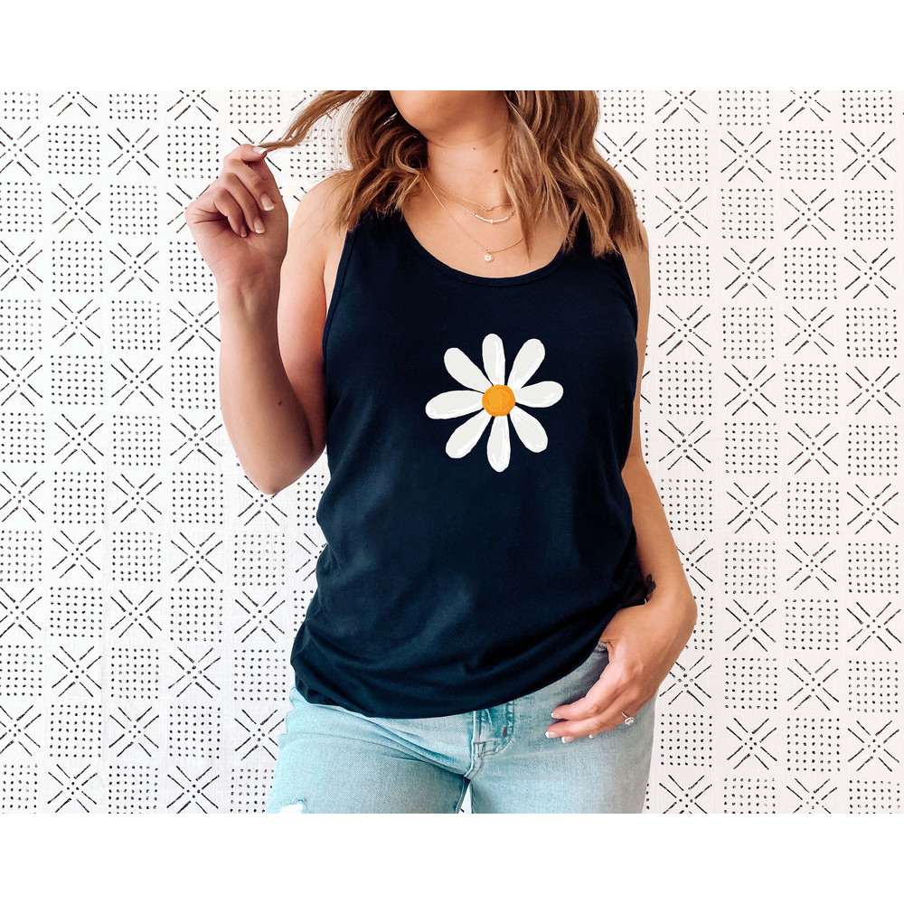 Retro Floral Daisy Tank Top, Wild Flowers Tank, Floral Hippie Tank Top, Flower Shirt, Gift for Women, Ladies Tank, Best Friend Gift - 5.jpg
