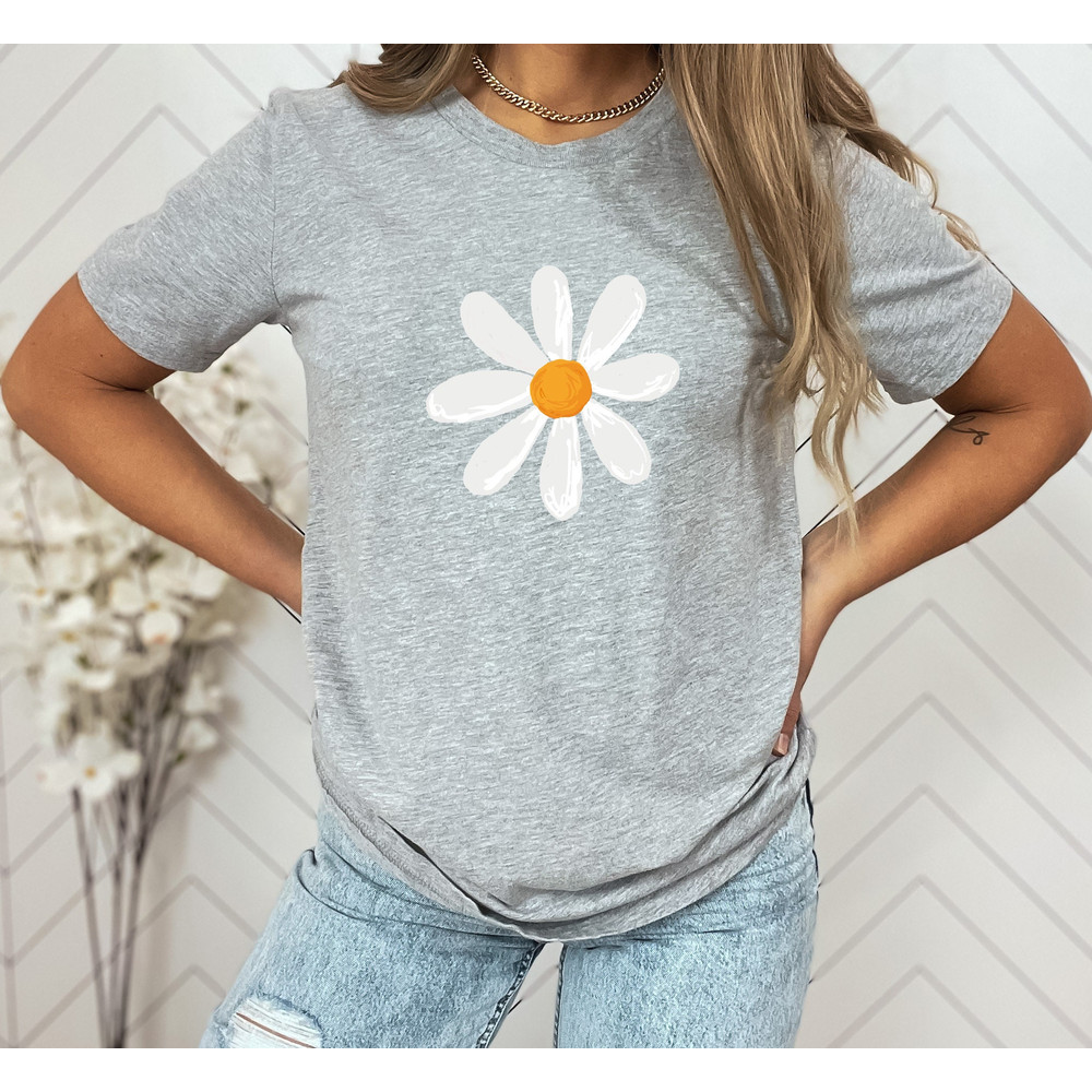 Retro Floral Daisy Tshirt, Wild Flowers Shirt, Floral Hippie T-shirt, Flower Shirt, Gift for Women, Ladies Shirts, Best Friend Gift - 5.jpg