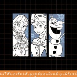 disney frozen elsa anna olaf character panels png, sublimate, digital download